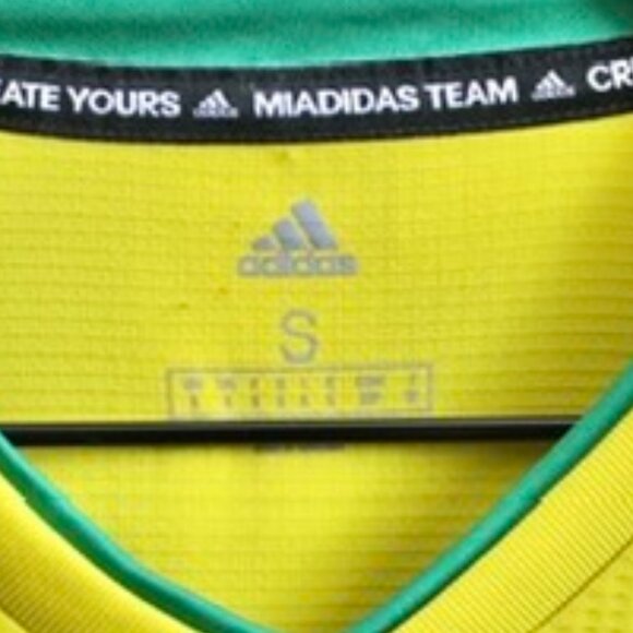 Adidas Men's Yellow Green AeroReady MIADIDAS Soccer Jersey Size Small - Picture 3 of 5